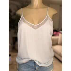 Shinestar Baby Blue Sheer V-Neck Cami Tank Top Adjustable Spaghetti Strap Size M